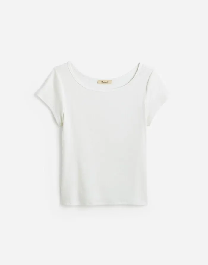 Women Tees Madewell Regenerative Cotton Ribbed CapSleeve Tee White