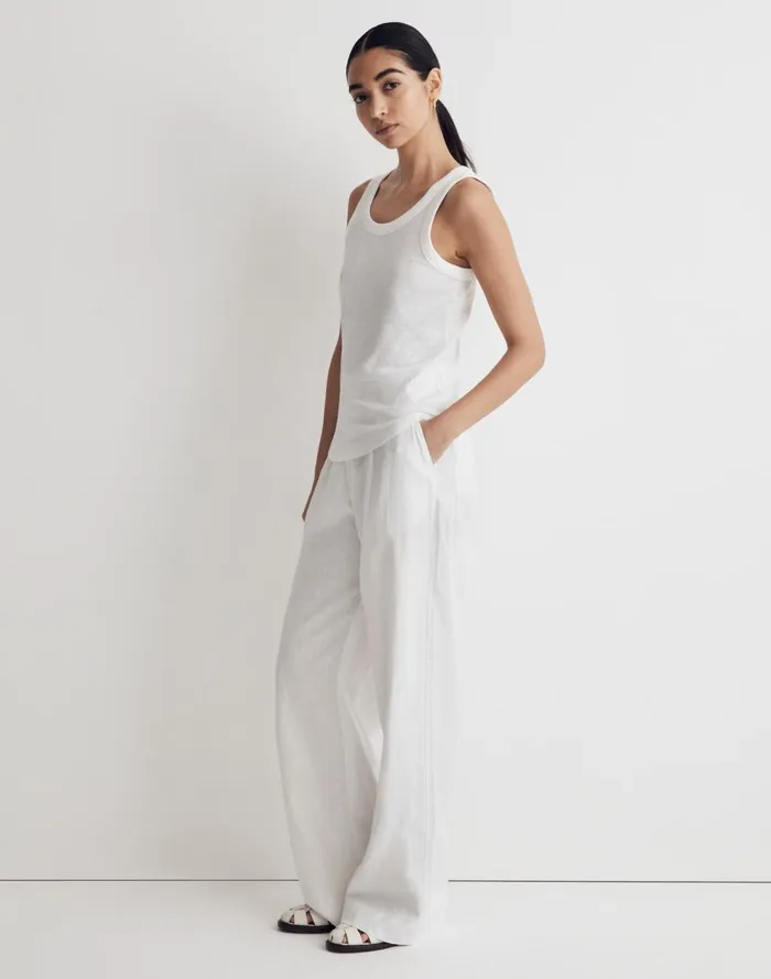 Women Tees Madewell Whisper Cotton Scoopneck Tank Top Optic White