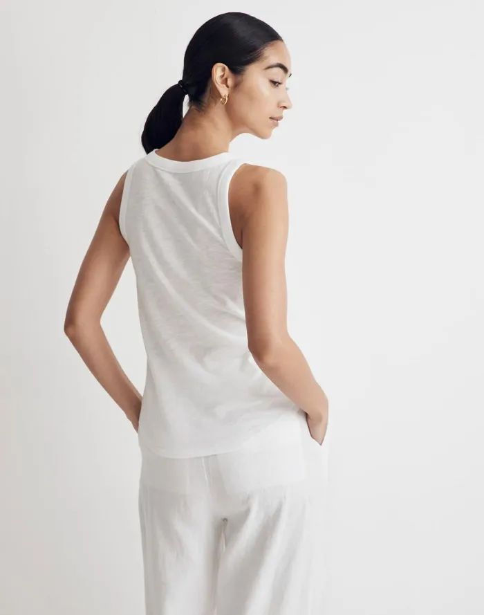 Women Tees Madewell Whisper Cotton Scoopneck Tank Top Optic White