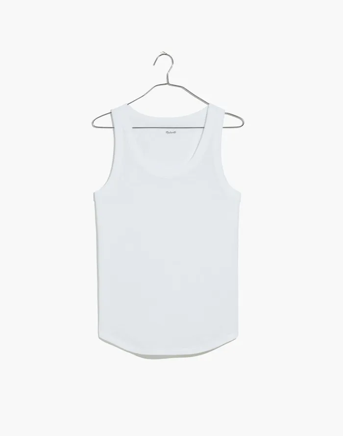 Women Tees Madewell Whisper Cotton Scoopneck Tank Top Optic White