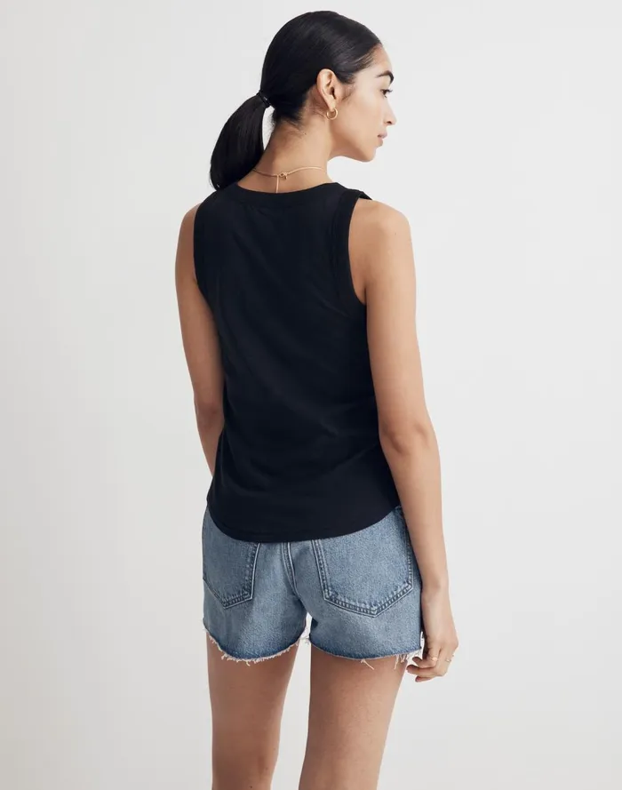 Women Tees Madewell Whisper Cotton Scoopneck Tank Top True Black