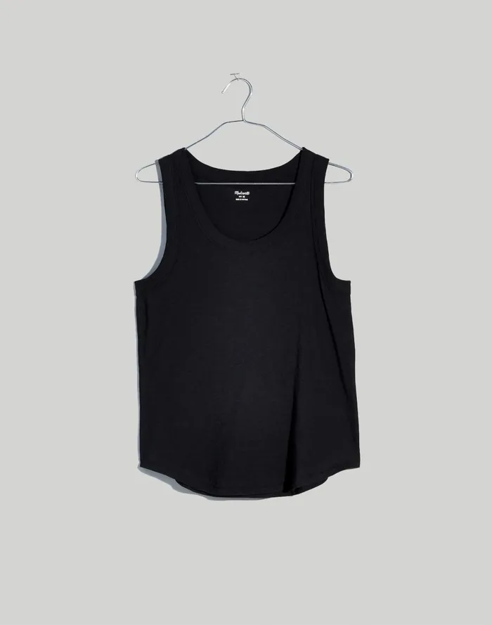 Women Tees Madewell Whisper Cotton Scoopneck Tank Top True Black