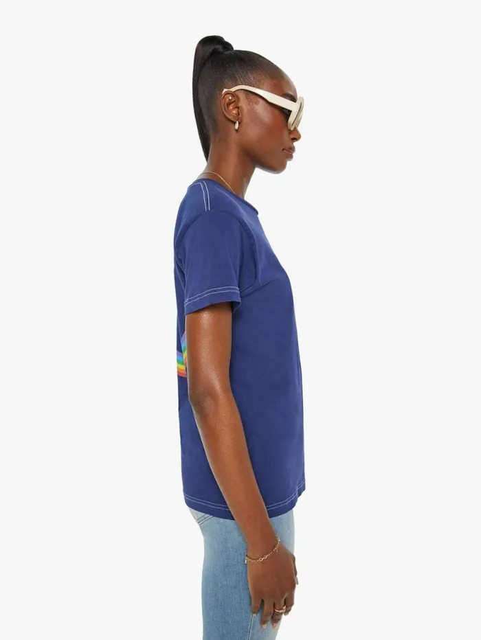 Women Tees Tanks Mother Denim Rainbow Management Tee Navy