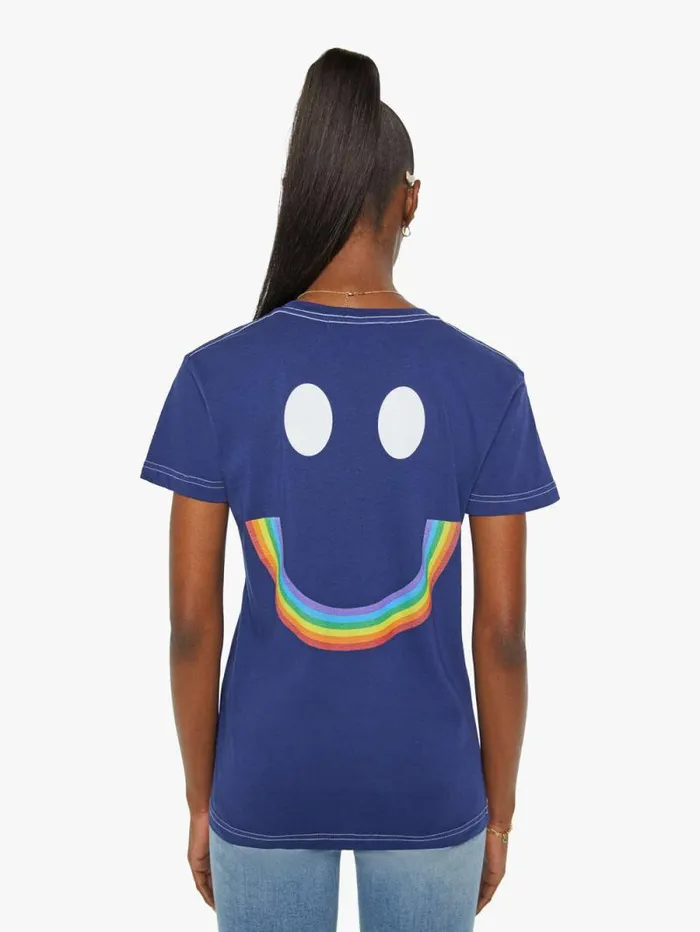 Women Tees Tanks Mother Denim Rainbow Management Tee Navy