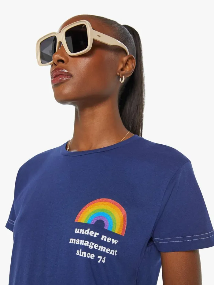 Women Tees Tanks Mother Denim Rainbow Management Tee Navy