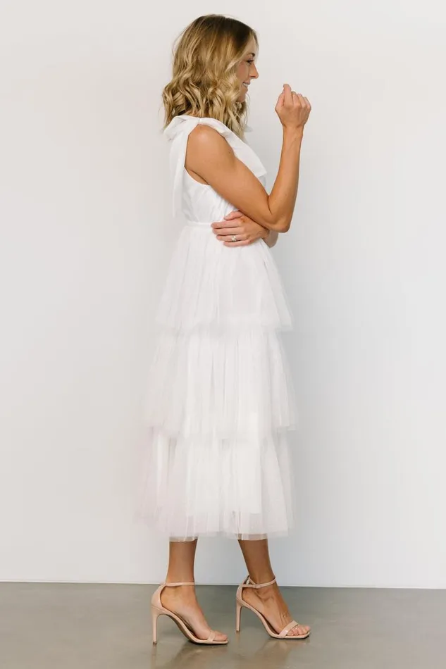 Women Tessa Tiered Tulle Tank Dress White Baltic Born Midi Dresses Women Tessa Tiered Tulle Tank Dress White Baltic Born Midi Dresses