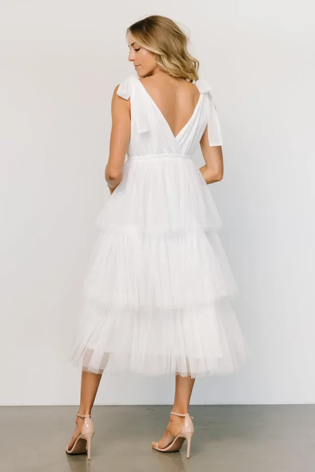 Women Tessa Tiered Tulle Tank Dress White Baltic Born Midi Dresses Women Tessa Tiered Tulle Tank Dress White Baltic Born Midi Dresses