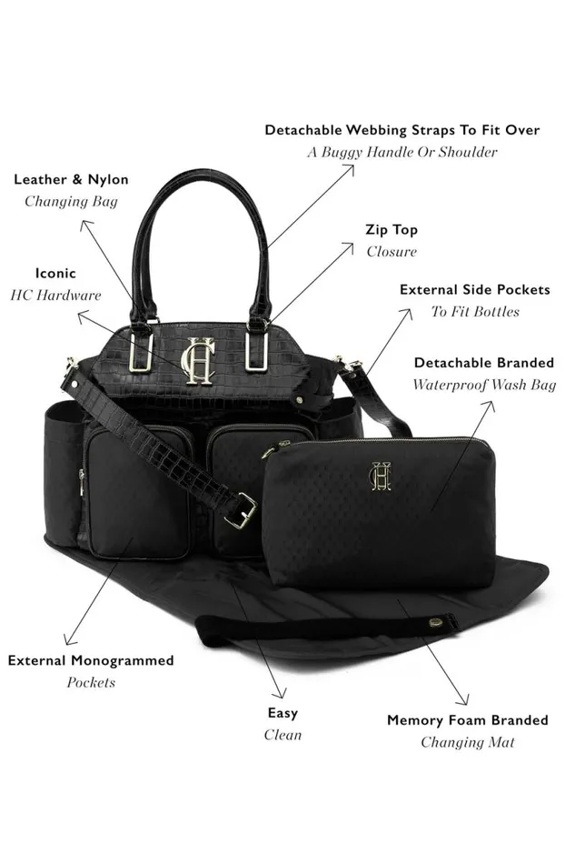 Women Thames Changing Bag Black Monogram Holland Cooper Bags
