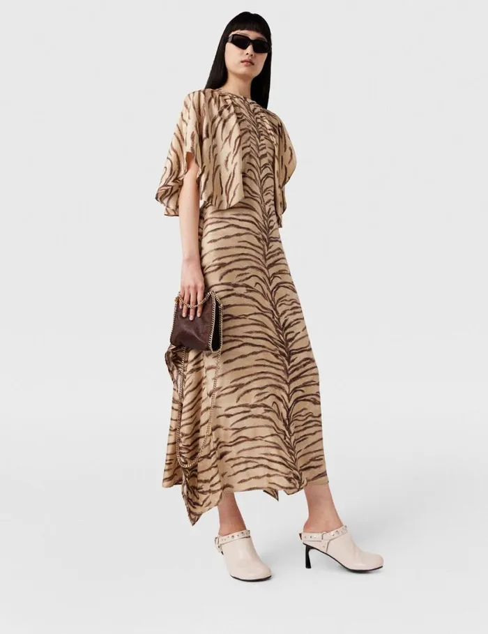 Women Tiger Print Puff Sleeve Maxi Dress Natural Tiger Print Stella McCartney Dresses Women Tiger Print Puff Sleeve Maxi Dress Natural Tiger Print Stella McCartney Dresses