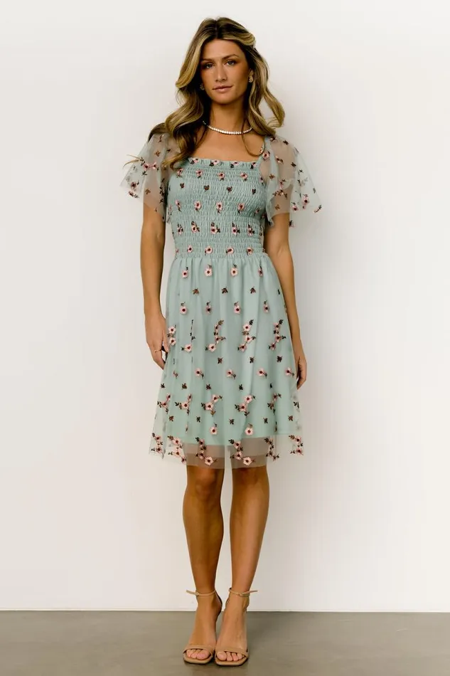 Women Tivoli Tulle Short Dress Sage Pink Baltic Born The Guest Edit