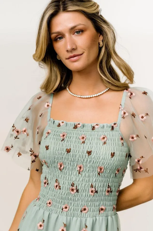Women Tivoli Tulle Short Dress Sage Pink Baltic Born The Guest Edit