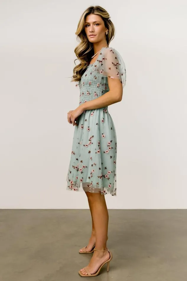 Women Tivoli Tulle Short Dress Sage Pink Baltic Born The Guest Edit