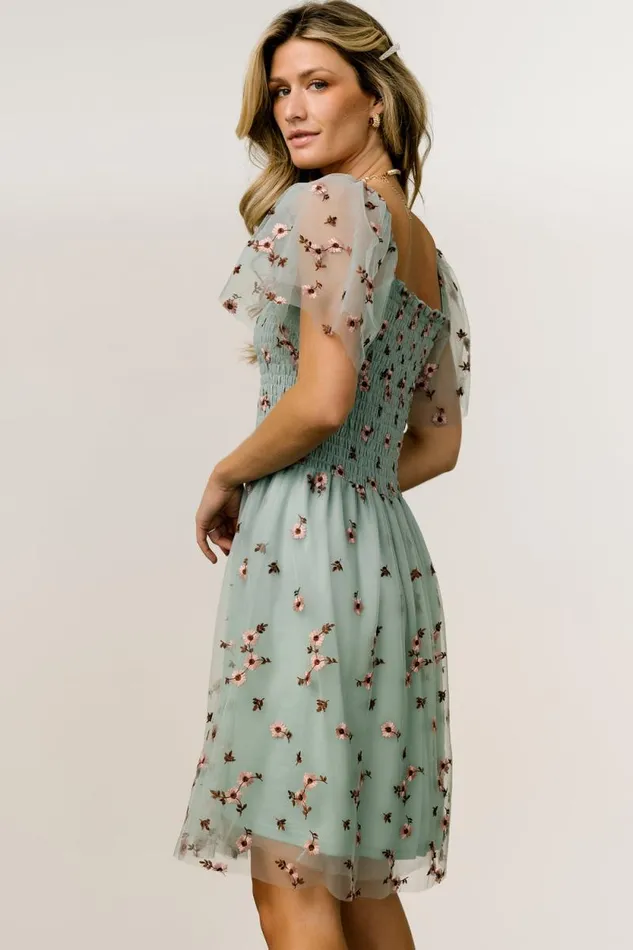Women Tivoli Tulle Short Dress Sage Pink Baltic Born The Guest Edit
