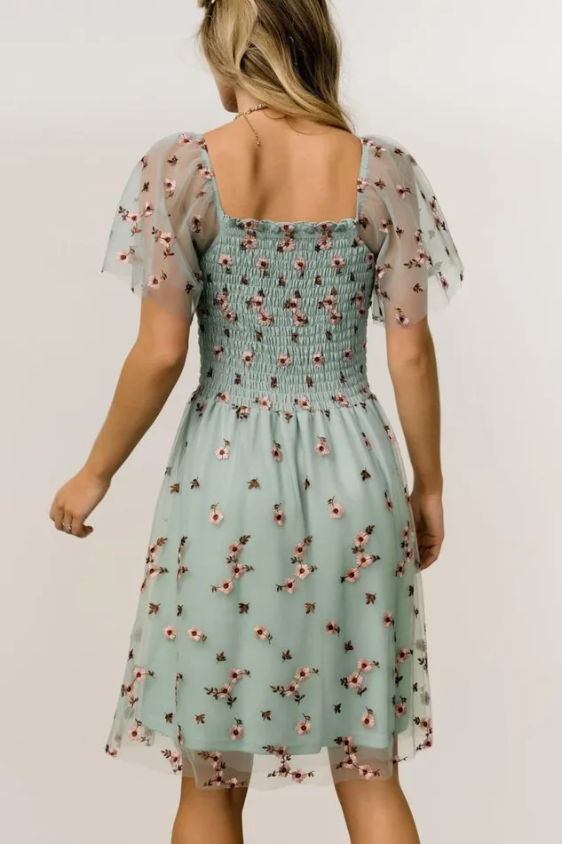 Women Tivoli Tulle Short Dress Sage Pink Baltic Born The Guest Edit
