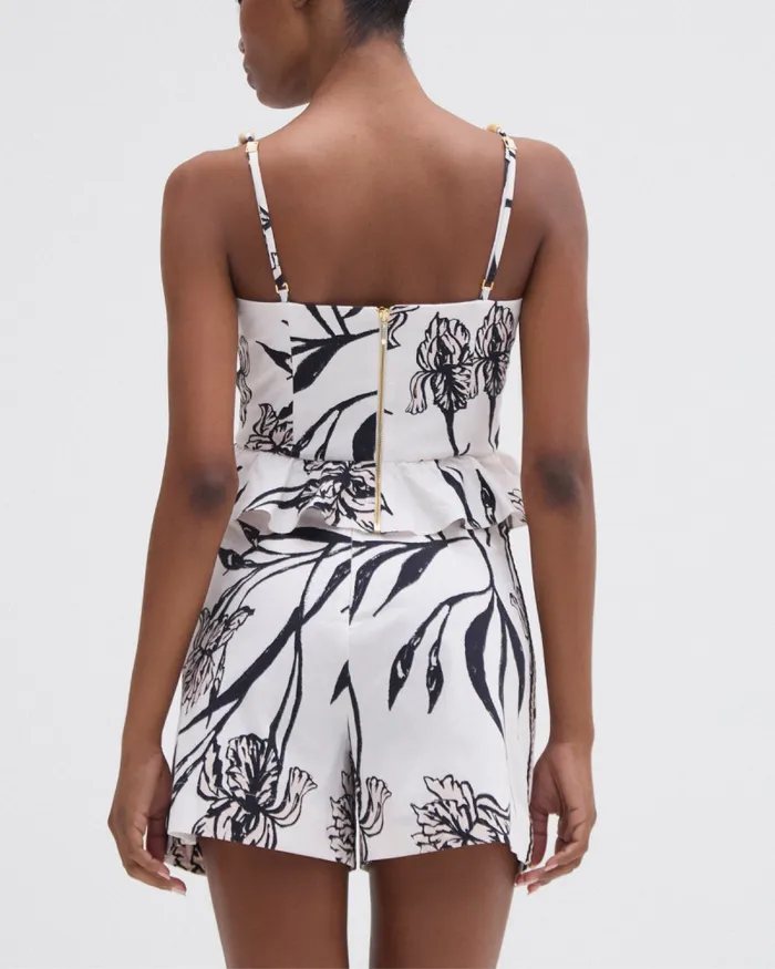 Women Tops and Bodysuits PatBO IRIS PEPLUM TOP Off White