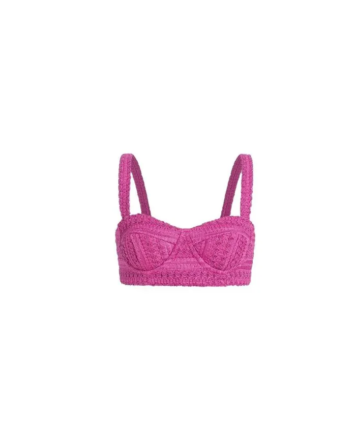 Women Tops and Bodysuits PatBO Woven Cropped Top X Harrods FINAL SALE Cerise