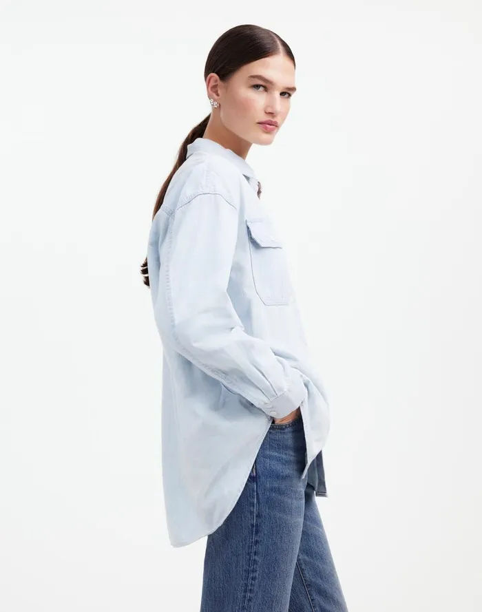 Women Tops and Shirts Madewell Alexa Chung For Madewell Oversized Denim Shirt In Dunklin Wash Dunklin Wash
