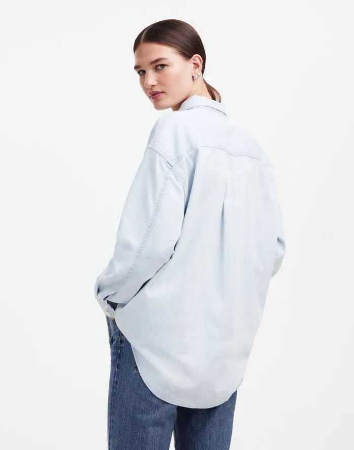 Women Tops and Shirts Madewell Alexa Chung For Madewell Oversized Denim Shirt In Dunklin Wash Dunklin Wash