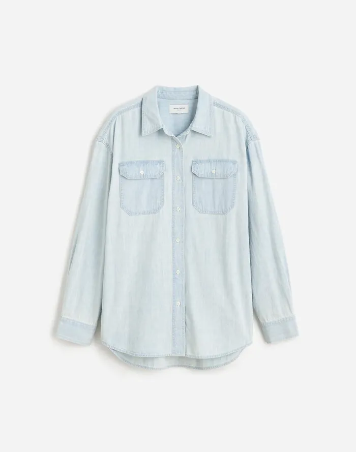Women Tops and Shirts Madewell Alexa Chung For Madewell Oversized Denim Shirt In Dunklin Wash Dunklin Wash