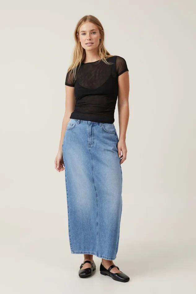 Women Tops Cotton On Becca Gathered Short Sleeve Tee Black