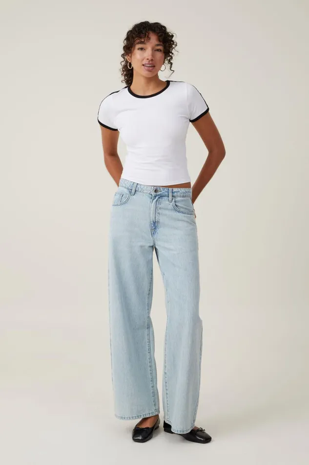 Women Tops Cotton On Billi Crew Neck Tee White