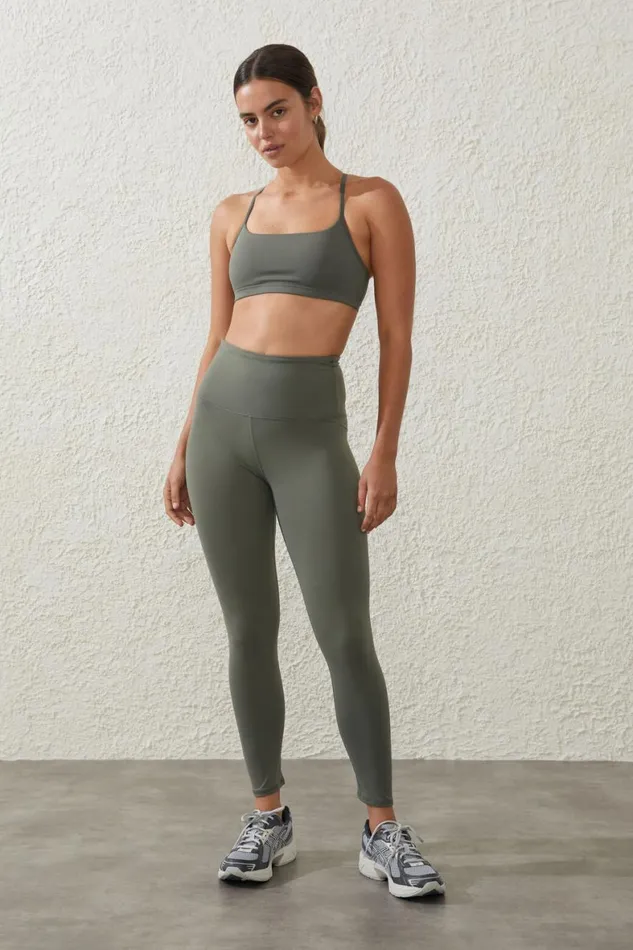 Women Tops Cotton On Recycled Workout Crop Sweet Green