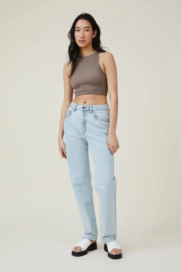 Women Tops Cotton On Seamless Benni High Neck Tank Rich Taupe
