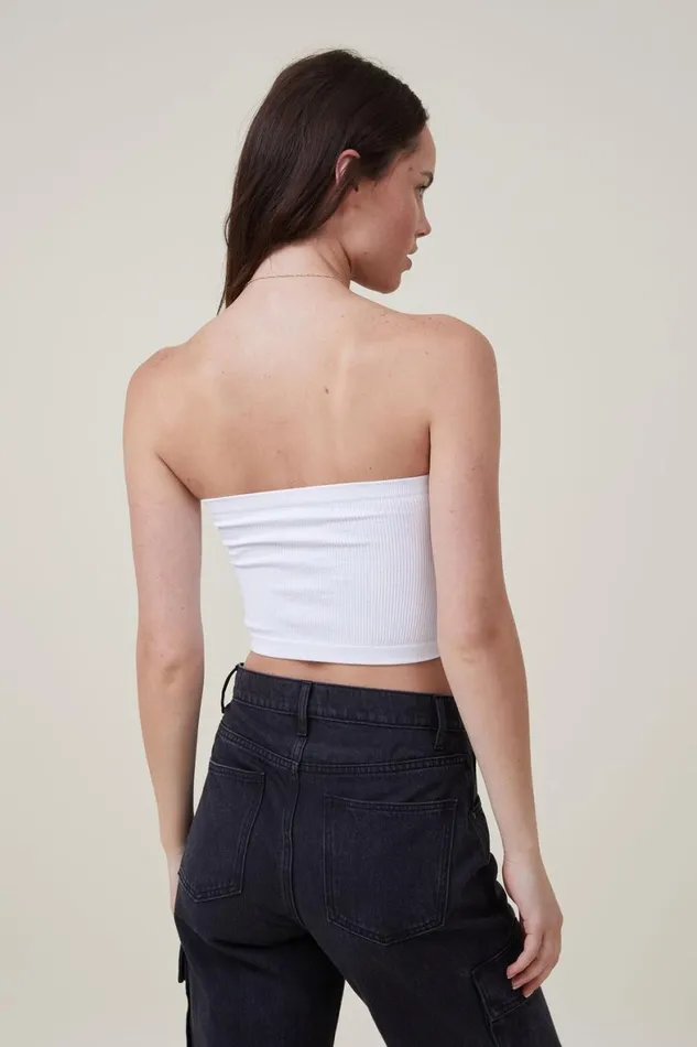 Women Tops Cotton On Seamless Ellie Tube Top White