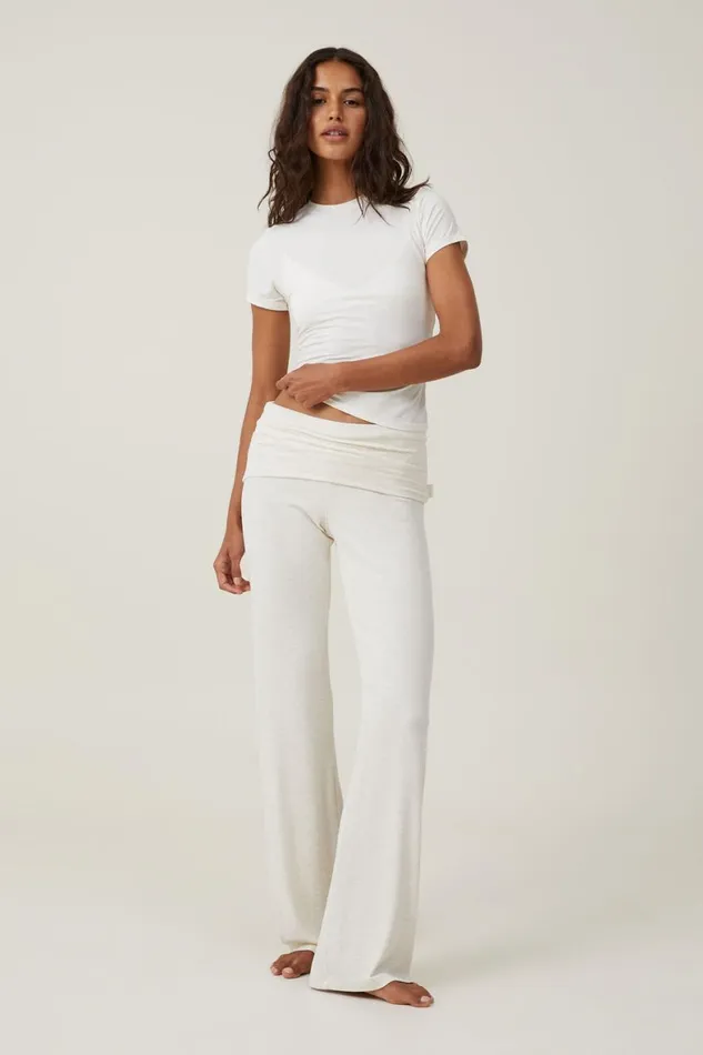 Women Tops Cotton On Soft Lounge Fitted TShirt Whisper White