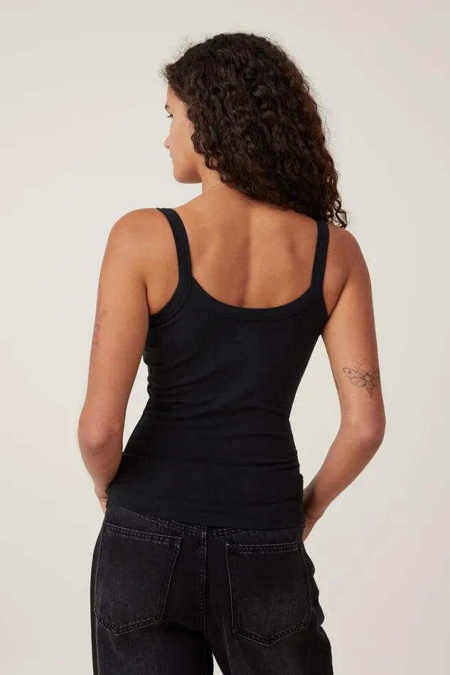 Women Tops Cotton On The One Basic Scoop Neck Cami Black