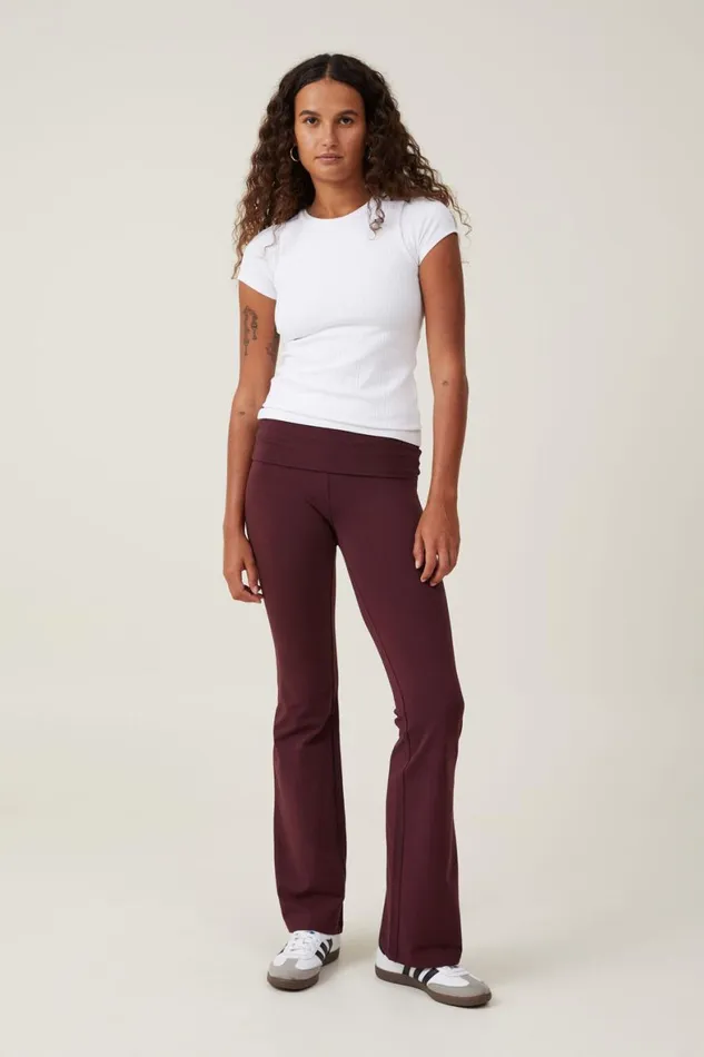 Women Tops Cotton On The One Organic Variegated Rib Crew Short Sleeve T White