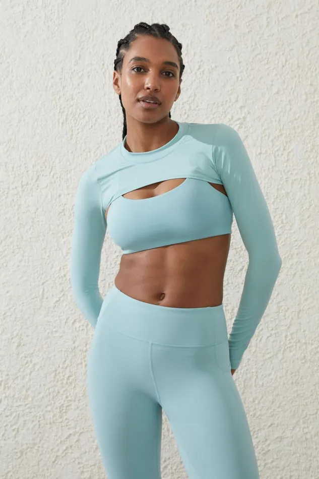 Women Tops Cotton On Ultra Luxe Mesh Shrug Sea Glass
