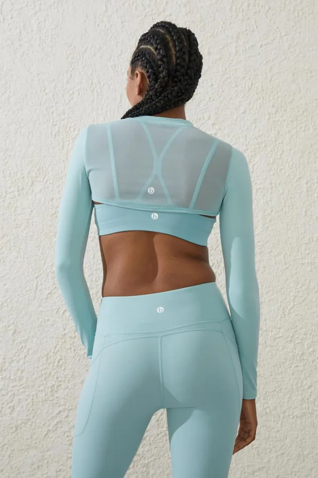 Women Tops Cotton On Ultra Luxe Mesh Shrug Sea Glass