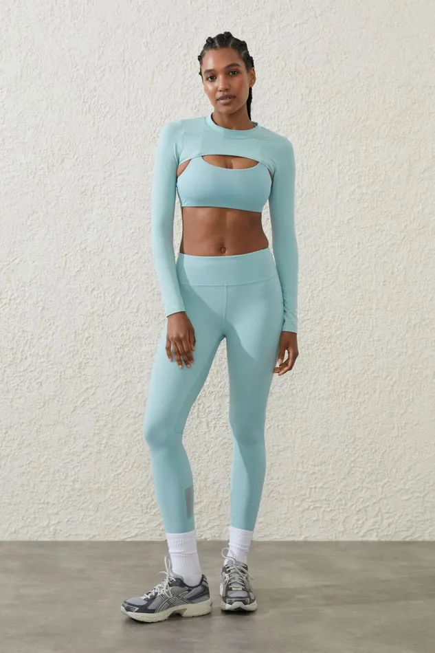 Women Tops Cotton On Ultra Luxe Mesh Shrug Sea Glass