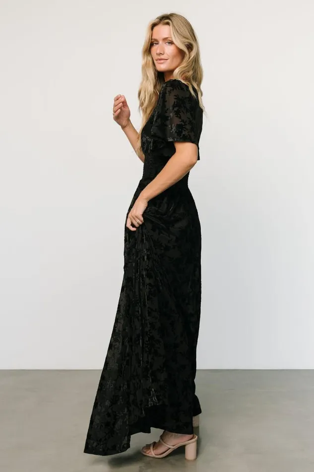 Women Veronica Velvet Maxi Dress Black Baltic Born Maxi Dresses Women Veronica Velvet Maxi Dress Black Baltic Born Maxi Dresses