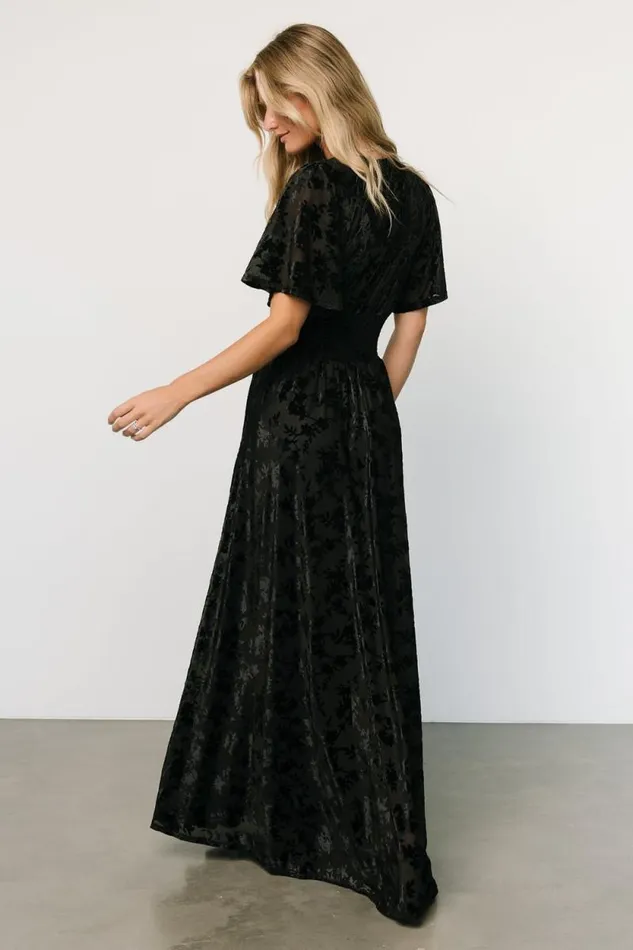Women Veronica Velvet Maxi Dress Black Baltic Born Maxi Dresses Women Veronica Velvet Maxi Dress Black Baltic Born Maxi Dresses