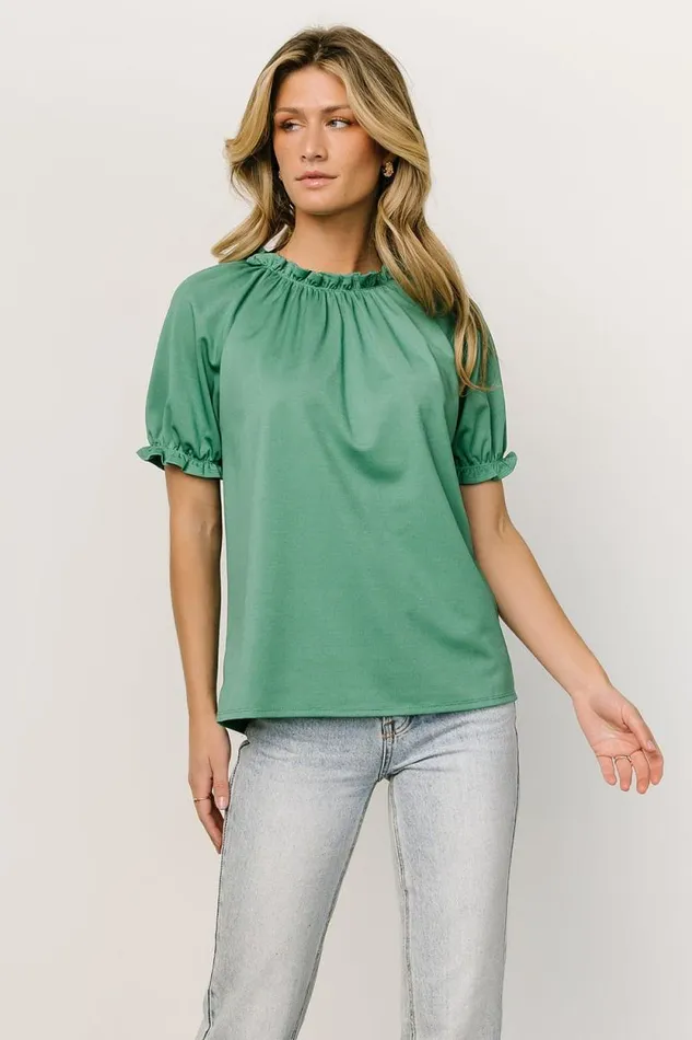 Women Vincent Top Green Baltic Born Blouses and Shirts Women Vincent Top Green Baltic Born Blouses and Shirts
