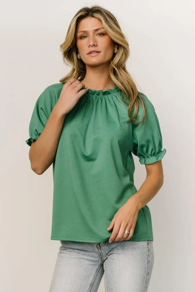 Women Vincent Top Green Baltic Born Blouses and Shirts Women Vincent Top Green Baltic Born Blouses and Shirts