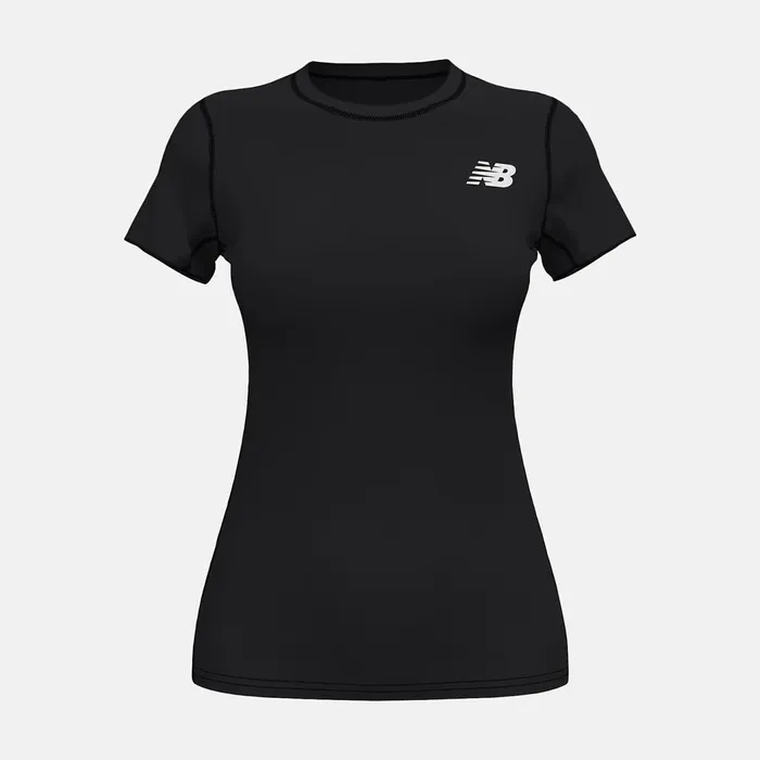 Women W Baselayer Short Sleeve Top Team Black New Balance Shirts