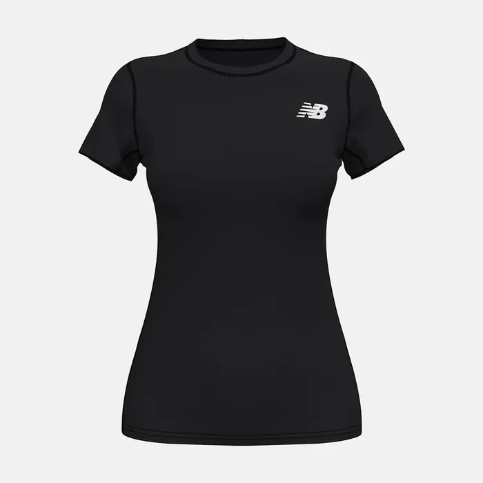 Women W Baselayer Short Sleeve Top Team Black New Balance Shirts