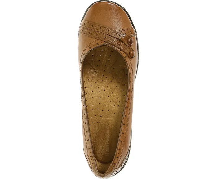 Women Walking Shoes Hush Puppies Burlesque Tan Leather