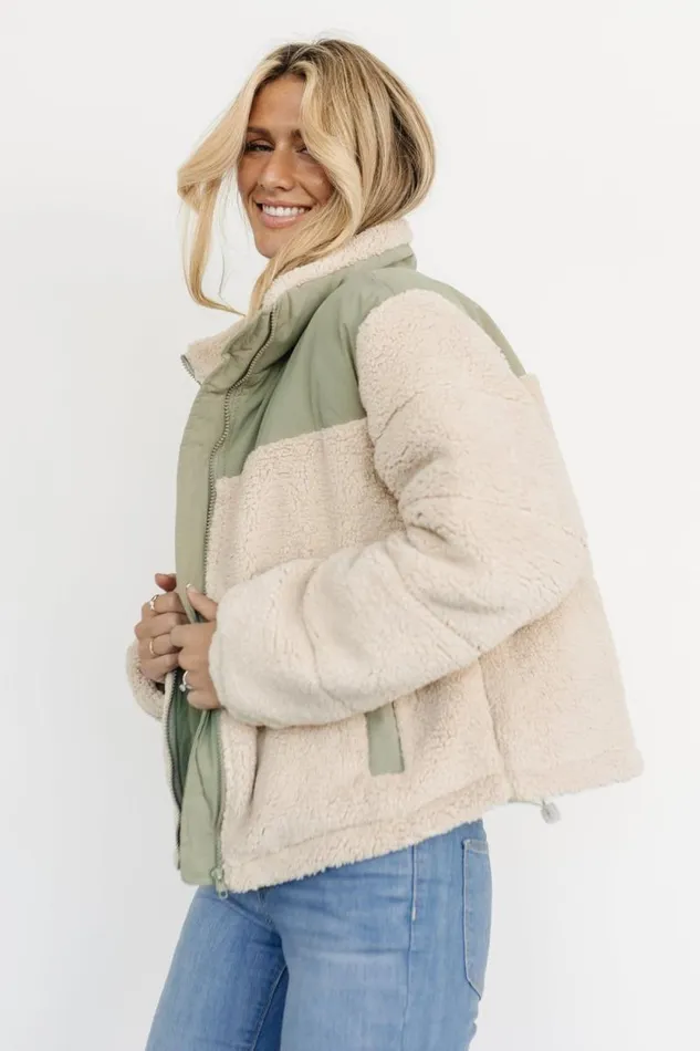 Women Weekender Sherpa Puffer Jacket Oatmeal Sage Baltic Born Outerwear Women Weekender Sherpa Puffer Jacket Oatmeal Sage Baltic Born Outerwear