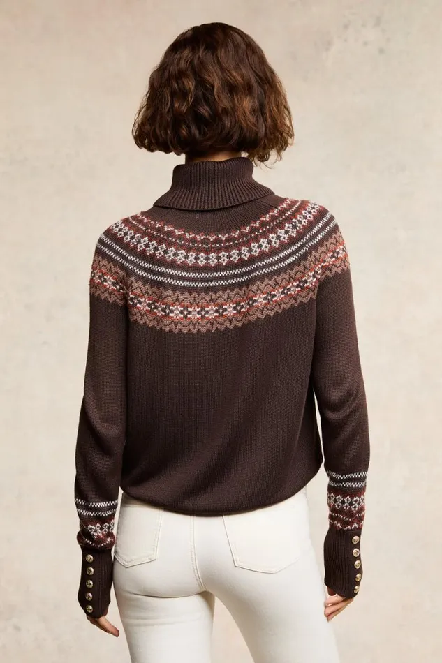 Women Whistler Roll Neck Knit Chocolate Holland Cooper Knitwear