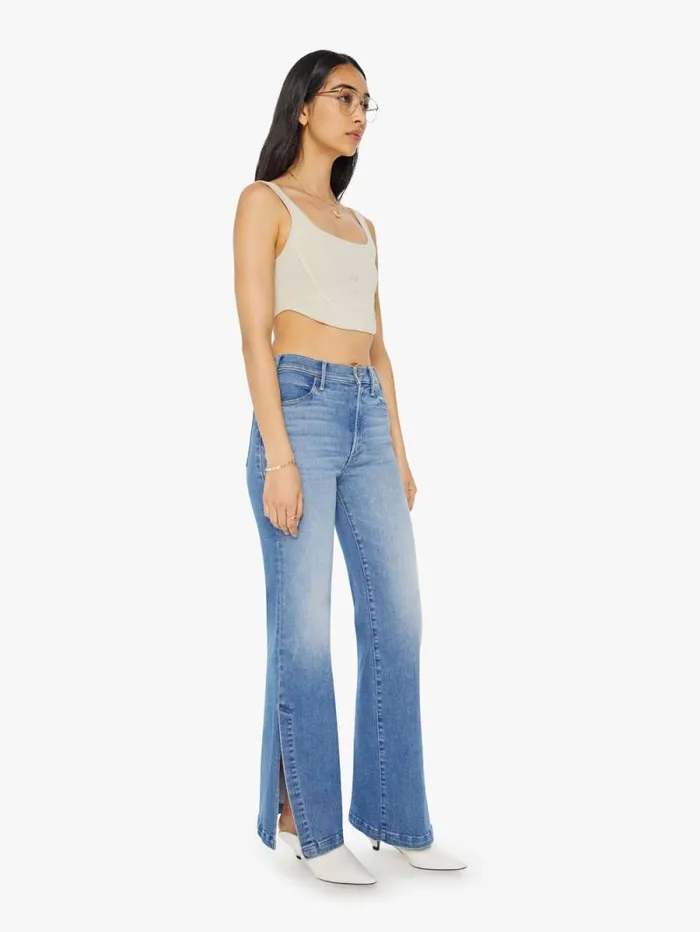 Women Wide Leg Mother Denim The Hustler Sidewinder Blue medium