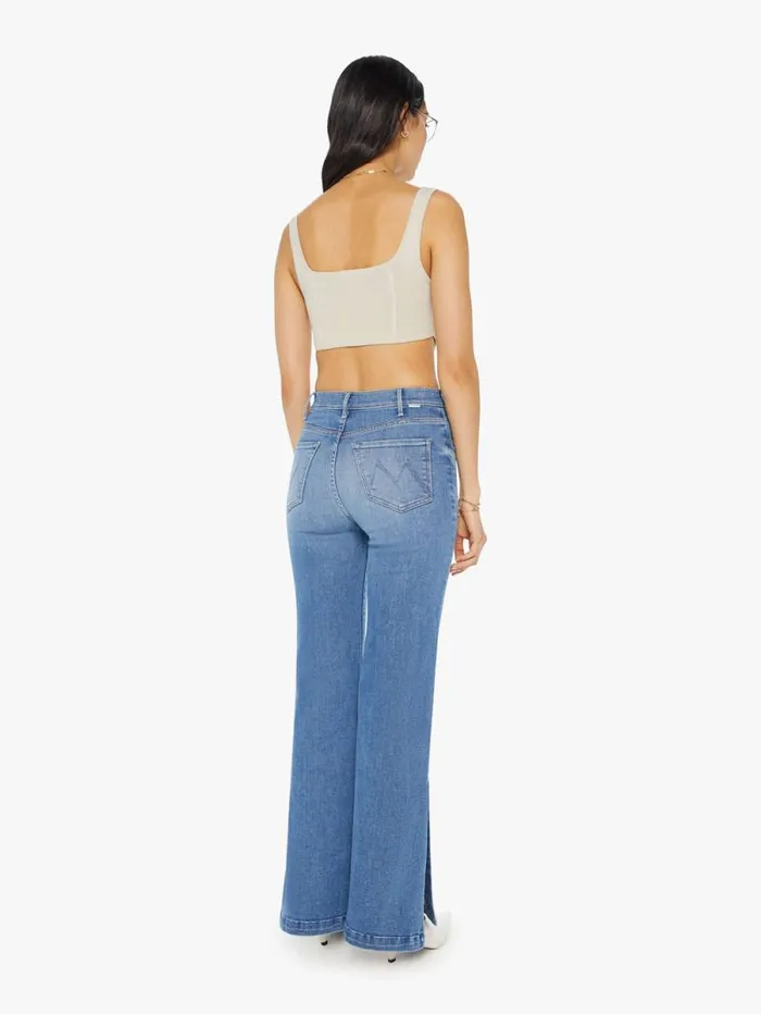 Women Wide Leg Mother Denim The Hustler Sidewinder Blue medium
