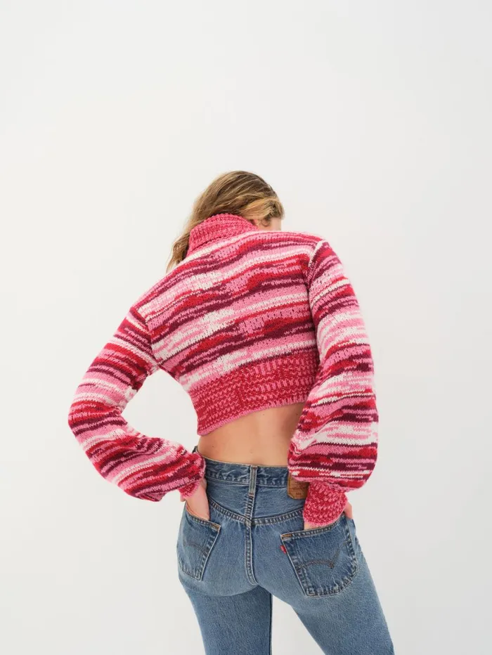 Women Wilma Cropped Turtleneck Red For Love and Lemons Knitwear Women Wilma Cropped Turtleneck Red For Love and Lemons Knitwear