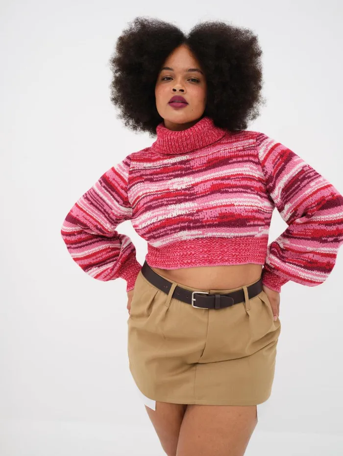 Women Wilma Cropped Turtleneck Red For Love and Lemons Knitwear Women Wilma Cropped Turtleneck Red For Love and Lemons Knitwear