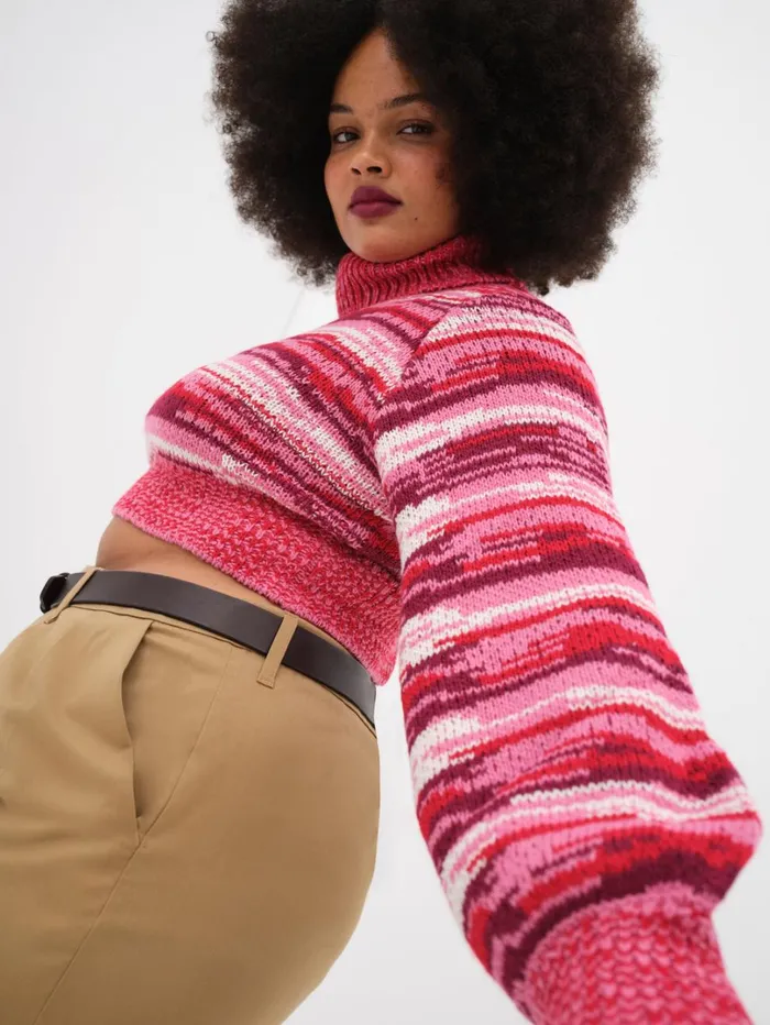 Women Wilma Cropped Turtleneck Red For Love and Lemons Knitwear Women Wilma Cropped Turtleneck Red For Love and Lemons Knitwear