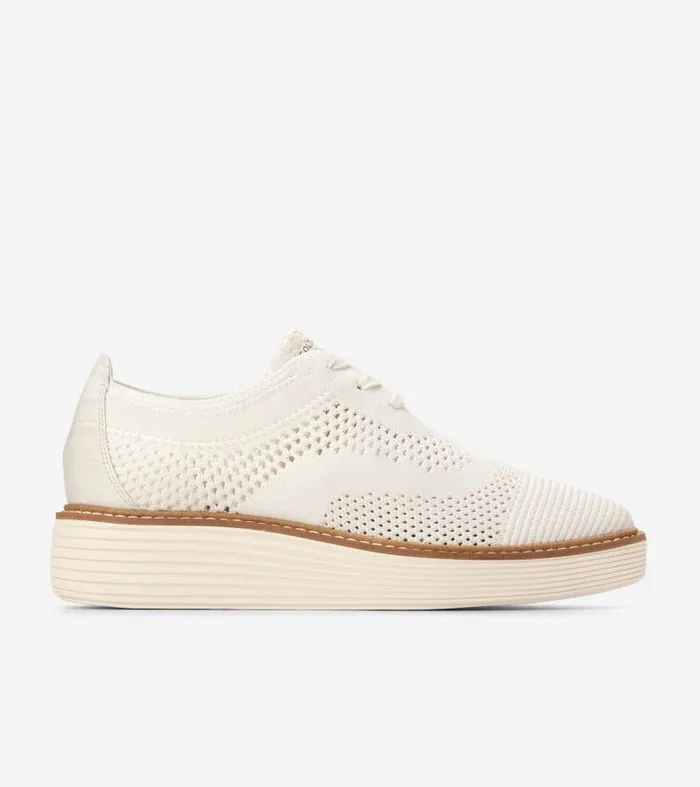 Women Women039s ORIGINALGRAND PLATFORM STITCHL White Cole Haan Oxfords