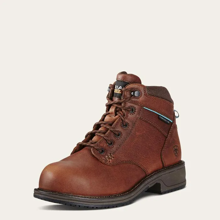 Women Work Boots and Shoes Ariat Casual Work Mid Lace SD Composite Toe Work Boot Nutty Brown